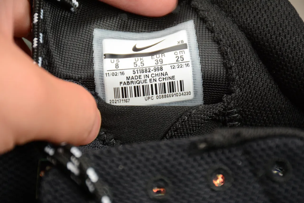 Nike Black White Knit Upper Rhinestone-Embellished Swoosh Lifestyle Sneakers 3