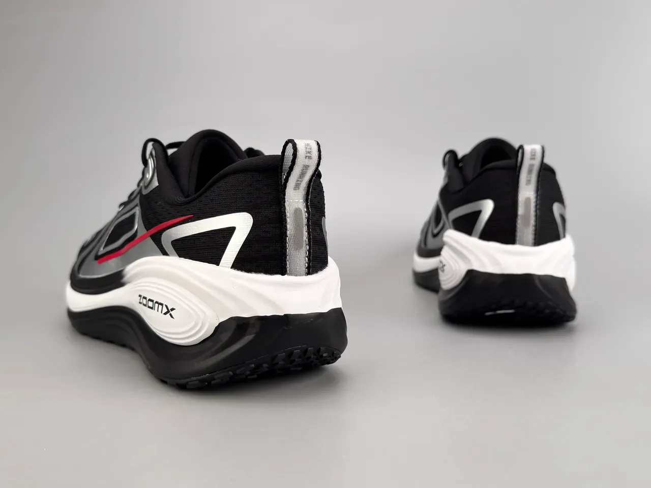 Nike Black White Layered Wave-Shaped Synthetic Cage Open Mesh Upper Sneakers 6