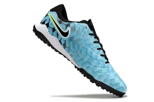 Nike Blue Black Textured Synthetic Upper Hexagonal Embossed Pattern Turf Soccer Shoes 2