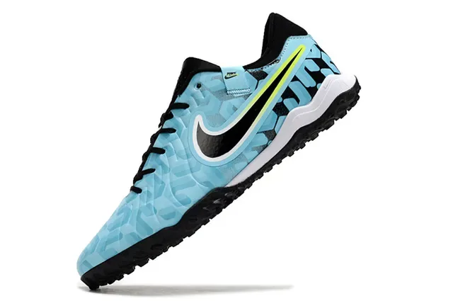 Nike Blue Black Textured Synthetic Upper Hexagonal Embossed Pattern Turf Soccer Shoes 3