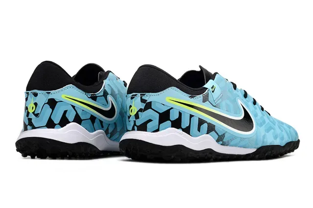 Nike Blue Black Textured Synthetic Upper Hexagonal Embossed Pattern Turf Soccer Shoes 5