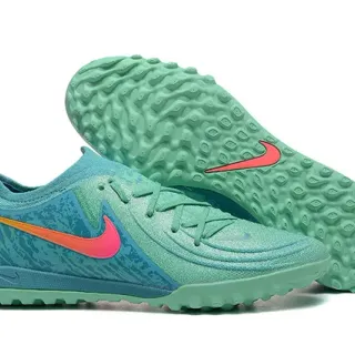 Nike Blue Green Knit Upper Gradient Swoosh Turf Soccer Shoes