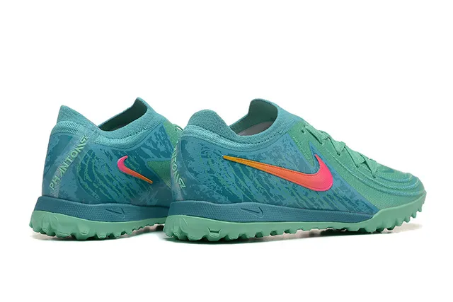 Nike Blue Green Knit Upper Gradient Swoosh Turf Soccer Shoes 2