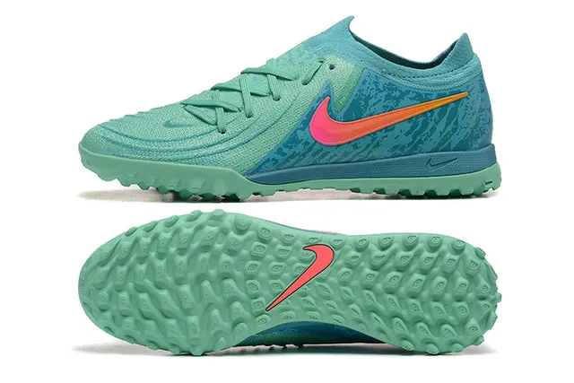 Nike Blue Green Knit Upper Gradient Swoosh Turf Soccer Shoes 9
