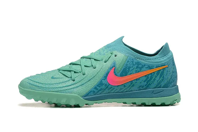 Nike Blue Green Knit Upper Gradient Swoosh Turf Soccer Shoes 10