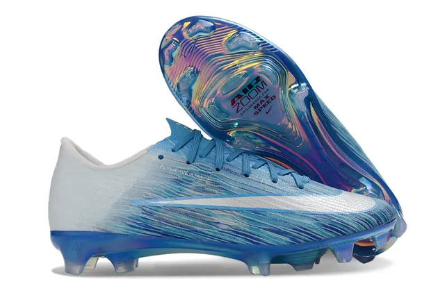 Nike Blue Multicolor Flyweave Upper Iridescent Air Zoom Sole Firm-Ground Soccer Shoes 1