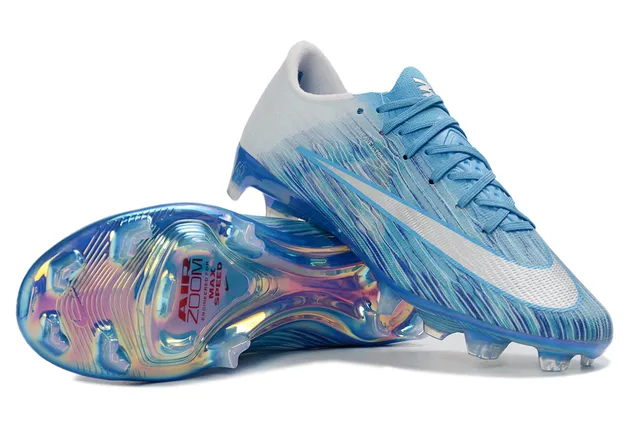 Nike Blue Multicolor Flyweave Upper Iridescent Air Zoom Sole Firm-Ground Soccer Shoes 6