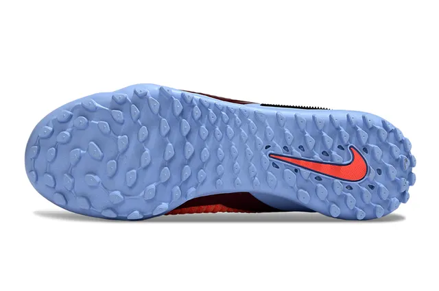 Nike Chaussures de football pour pelouse artificielle bleu orange à coupe basse avec upper en maille et overlay de cage synthétique 5
