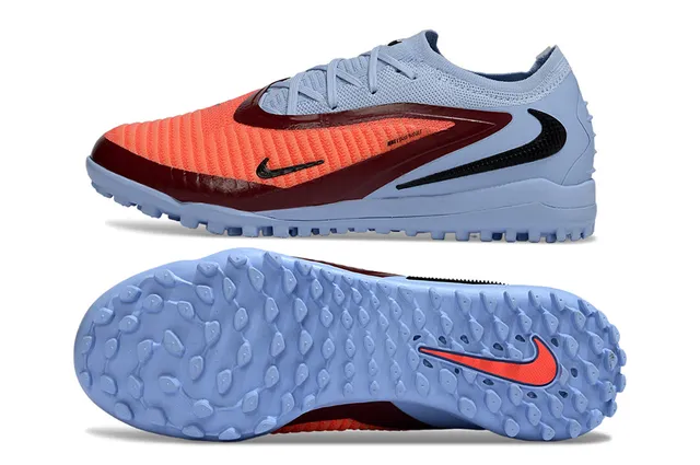 Nike Chaussures de football pour pelouse artificielle bleu orange à coupe basse avec upper en maille et overlay de cage synthétique 6