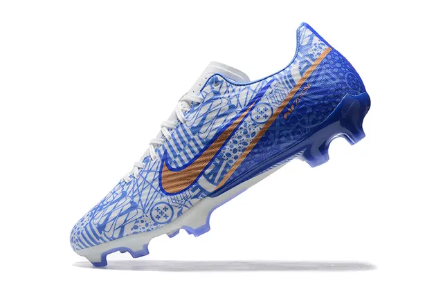 Nike Blue Orange Low-Cut Molded-Stud Cleat Graphic Upper Firm-Ground Soccer Shoes 4