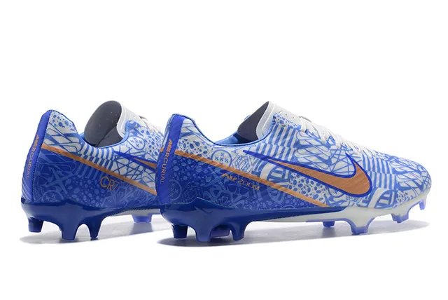Nike Blue Orange Low-Cut Molded-Stud Cleat Graphic Upper Firm-Ground Soccer Shoes 5