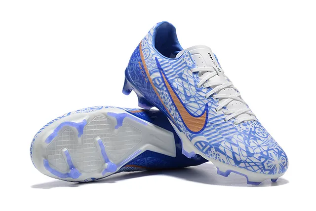Nike Blue Orange Low-Cut Molded-Stud Cleat Graphic Upper Firm-Ground Soccer Shoes 6