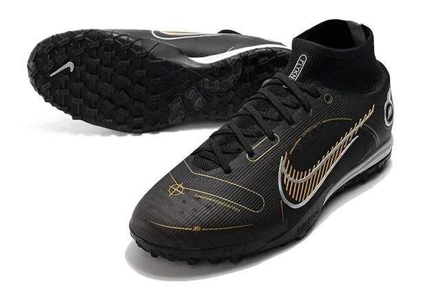 Nike Bleu Orange Collet de chaussette Semelle translucide Chaussures de football turf 11
