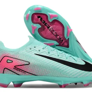 Nike Blue Pink Low-Cut Knit Upper Conical Studs Firm-Ground Soccer Shoes
