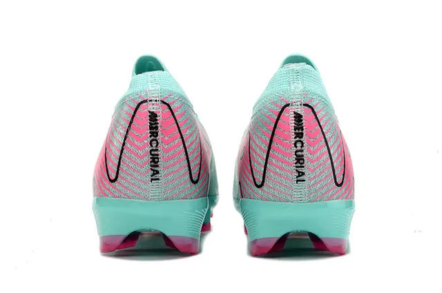 Nike Blue Pink Low-Cut Knit Upper Conical Studs Firm-Ground Soccer Shoes 4