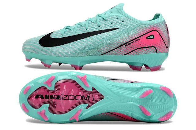 Nike Blue Pink Low-Cut Knit Upper Conical Studs Firm-Ground Soccer Shoes 5