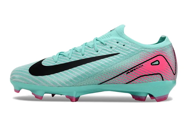Nike Blue Pink Low-Cut Knit Upper Conical Studs Firm-Ground Soccer Shoes 8