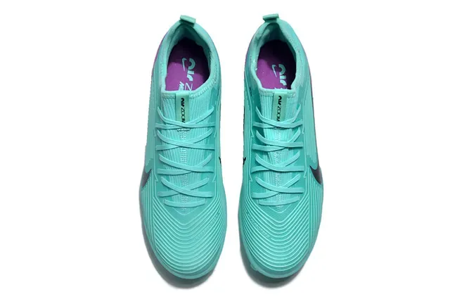 Nike Blue Purple Knit Upper Conical Studs Turf Soccer Shoes 2