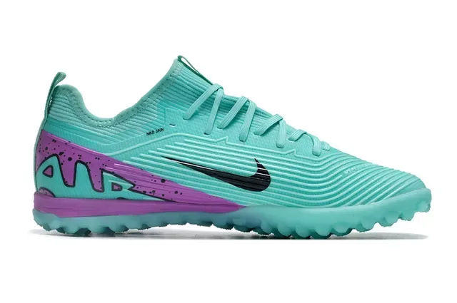 Nike Blue Purple Knit Upper Conical Studs Turf Soccer Shoes 7