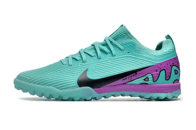 Nike Blue Purple Knit Upper Conical Studs Turf Soccer Shoes 8