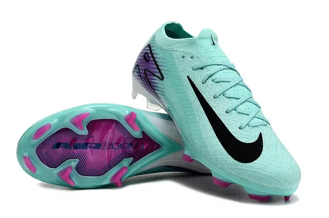Nike Chaussures de football Bleu Violet Low-Cut Knit Upper Dynamic Graphic Overlay Pour terrain ferme 4