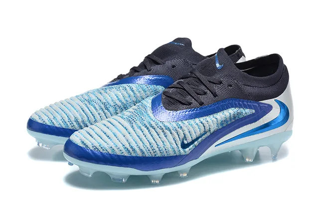 Nike Blue Transparent Knit Upper Asymmetrical Lacing Firm-Ground Soccer Shoes 8