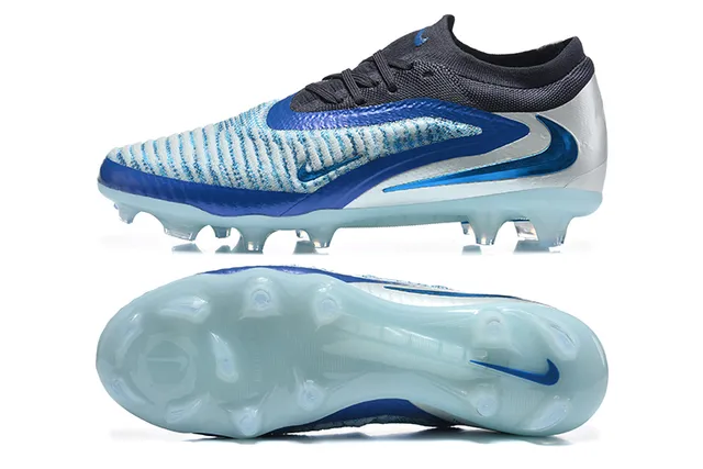 Nike Blue Transparent Knit Upper Asymmetrical Lacing Firm-Ground Soccer Shoes 9