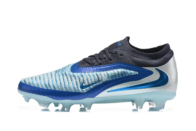 Nike Blue Transparent Knit Upper Asymmetrical Lacing Firm-Ground Soccer Shoes 10