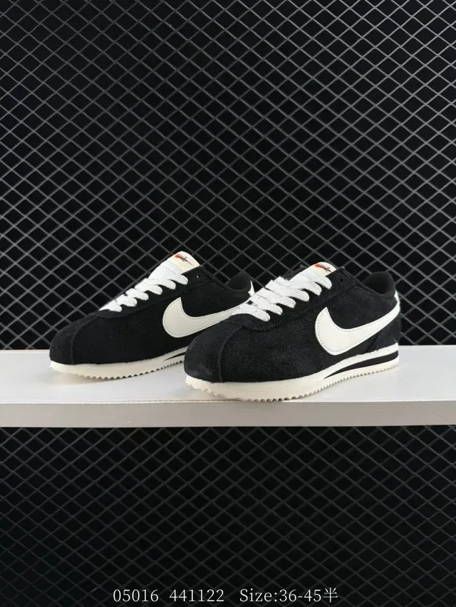 Nike Cortez Black and White Lifestyle Sneakers 2