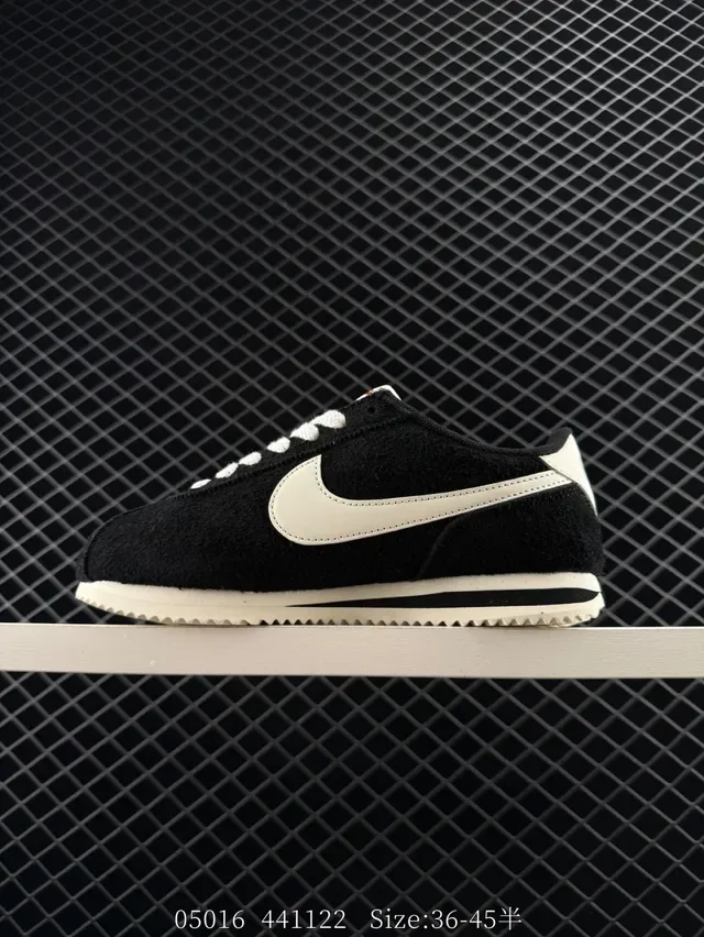 Nike Cortez Black and White Lifestyle Sneakers 5