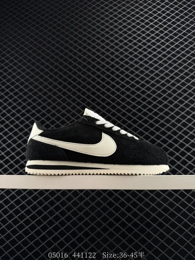 Nike Cortez Black and White Lifestyle Sneakers 6