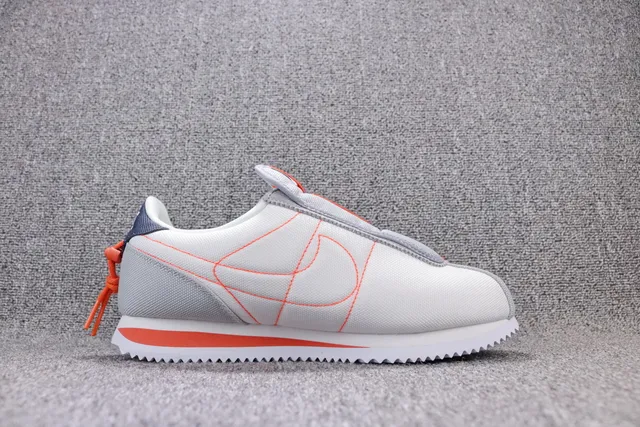 Nike Cortez Canvas White Navy Orange Lifestyle Sneakers 5