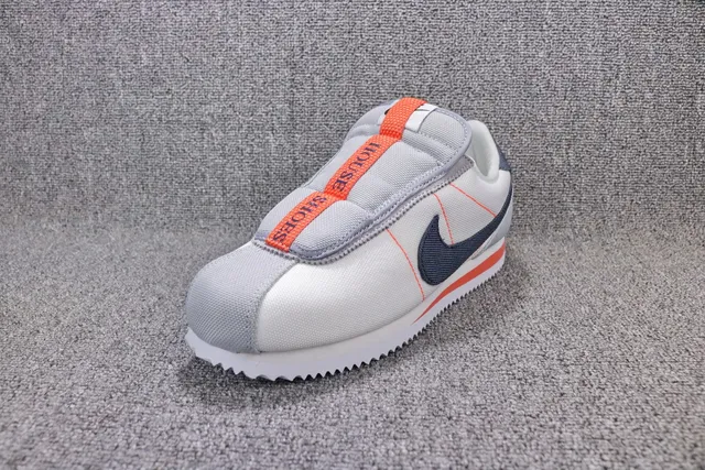 Nike Cortez Canvas White Navy Orange Lifestyle Sneakers 6