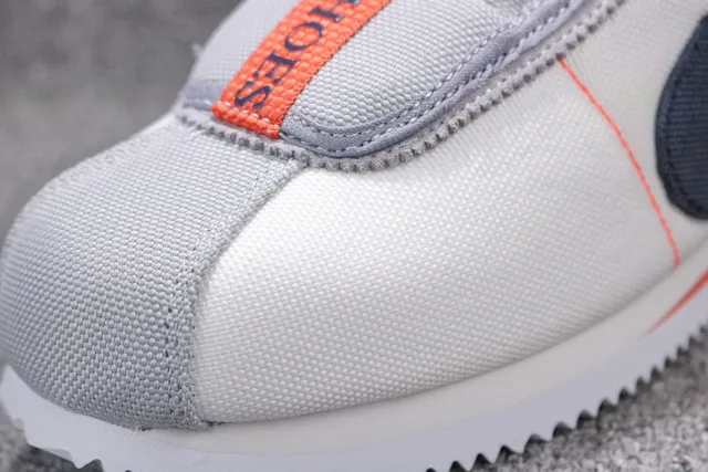 Nike Cortez Canvas White Navy Orange Lifestyle Sneakers 7