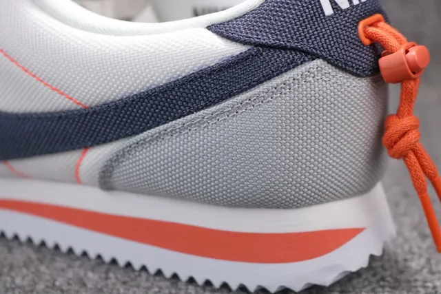 Nike Cortez Canvas White Navy Orange Lifestyle Sneakers 8
