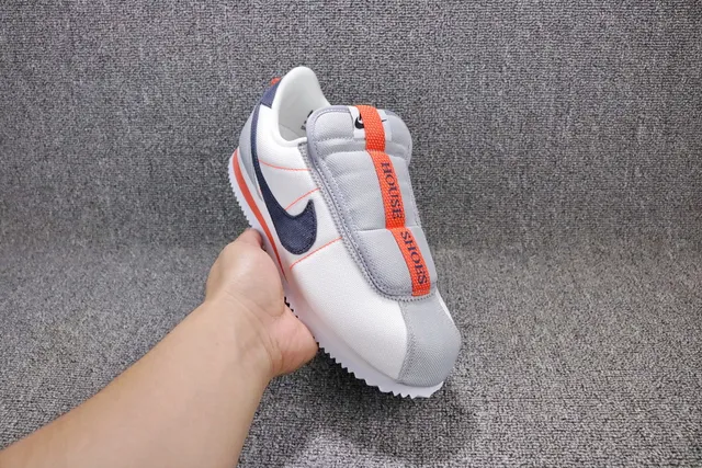Nike Cortez Canvas White Navy Orange Lifestyle Sneakers 10