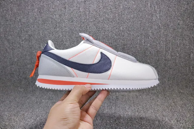 Nike Cortez Canvas White Navy Orange Lifestyle Sneakers 11