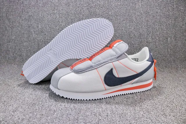 Nike Cortez Canvas White Navy Orange Lifestyle Sneakers 15