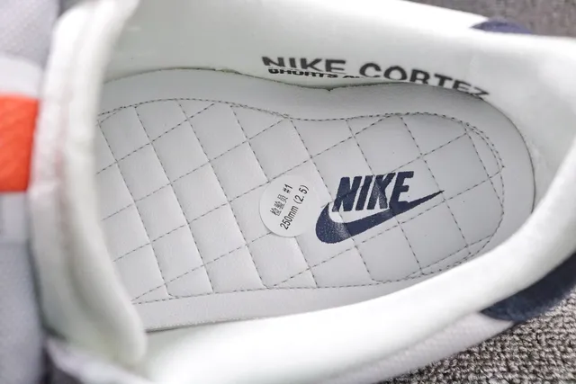 Nike Cortez Canvas White Navy Orange Lifestyle Sneakers 16