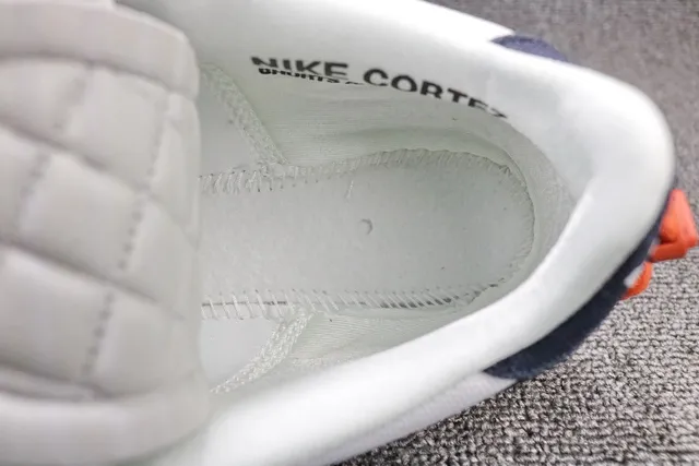 Nike Cortez Canvas White Navy Orange Lifestyle Sneakers 17