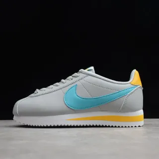 Nike Cortez Light Gray Turquoise Yellow Lifestyle Sneakers