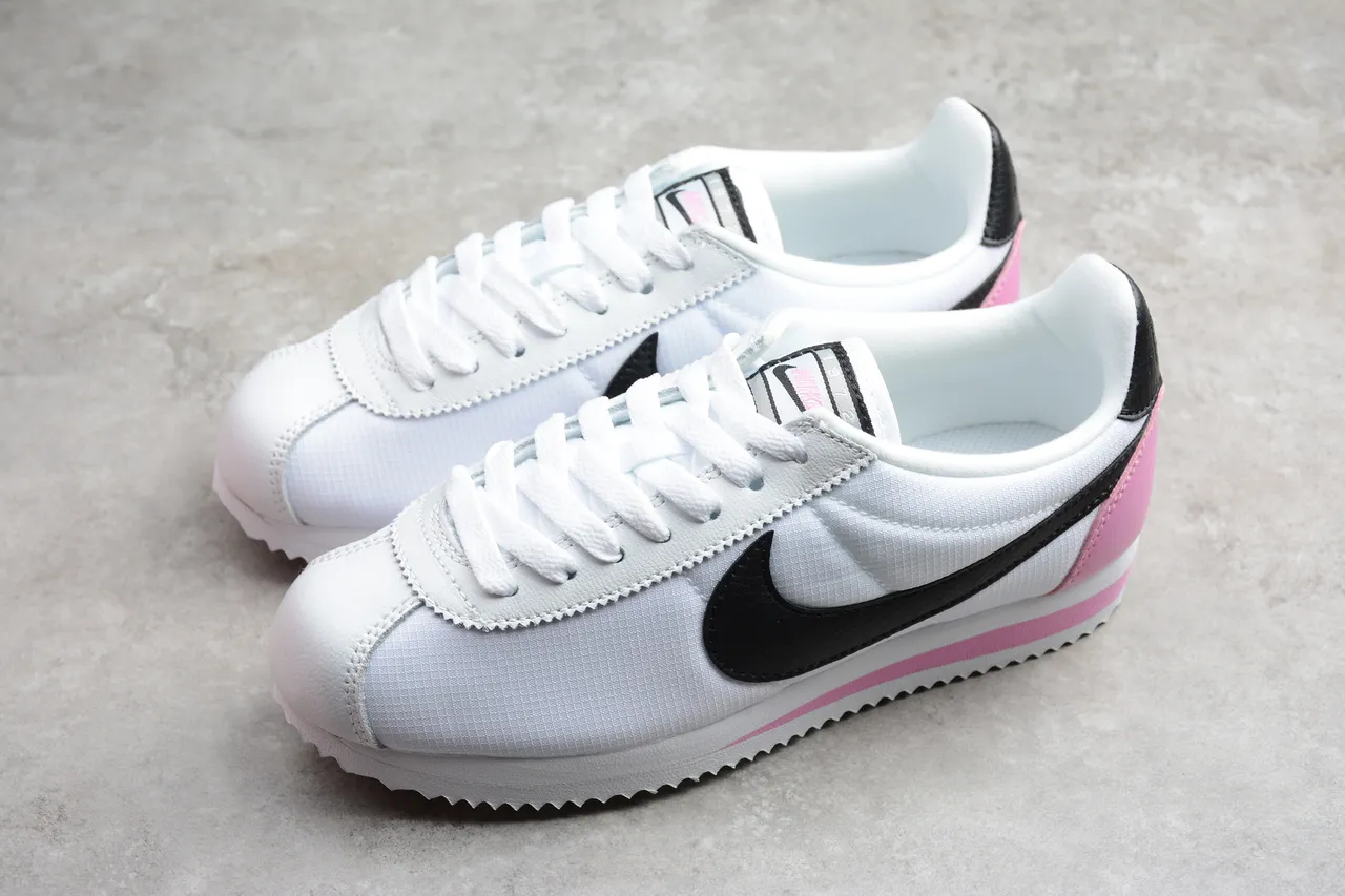 Nike Cortez White Black Pink Lifestyle Sneakers 11