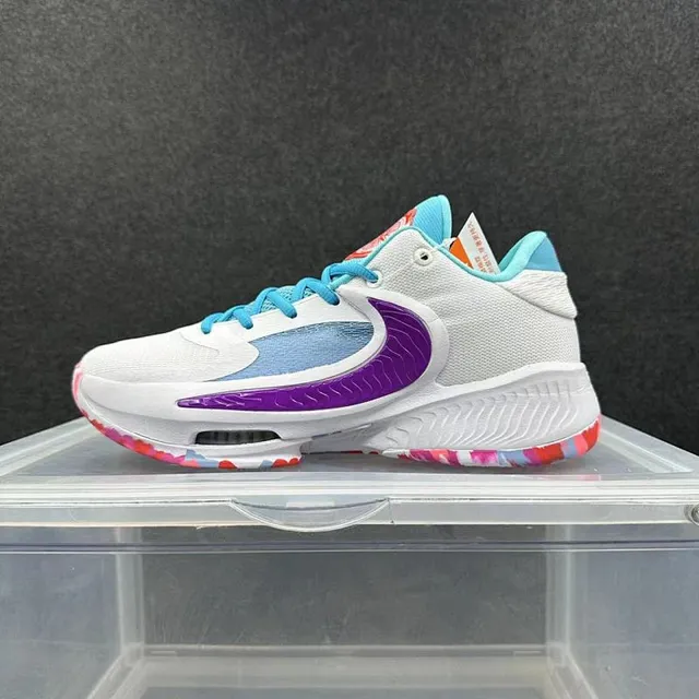 Nike Cosmic Unity White Purple Cyan Basketball Shoes 2