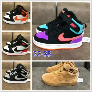 Nike Court Borough Black Orange 高帮 软领 生活休闲鞋