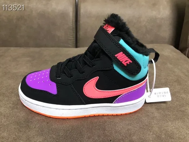 Nike Court Borough Black Orange High-Top Padded Collar Lifestyle Sneakers 3