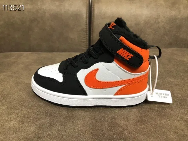 Nike Court Borough Black Orange High-Top Padded Collar Lifestyle Sneakers 5