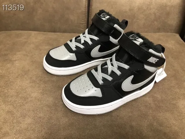 Nike Court Borough Black Orange High-Top Padded Collar Lifestyle Sneakers 24