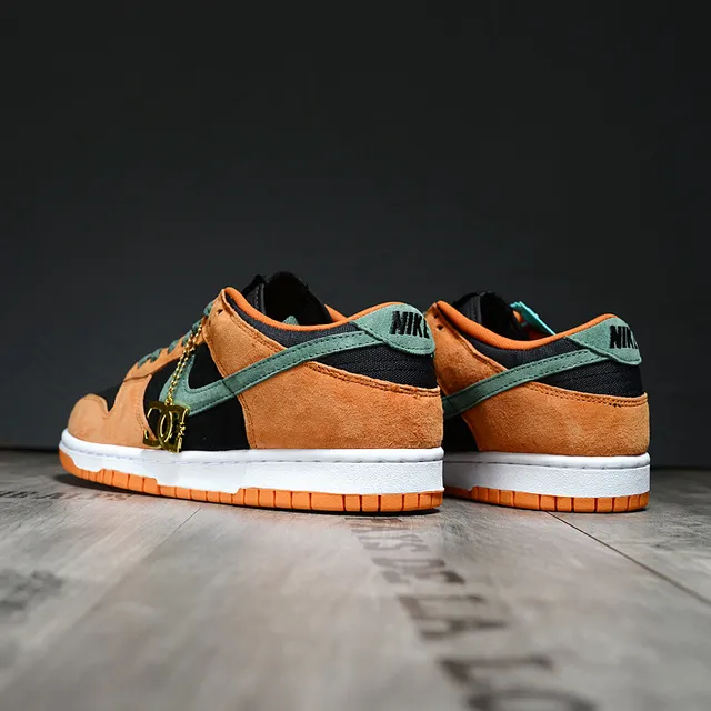 Nike Dunk Low Black Orange Green Lifestyle Sneakers 4