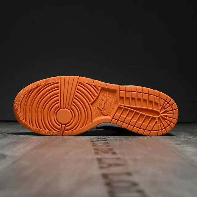 Nike Dunk Low Black Orange Green Lifestyle Sneakers 5