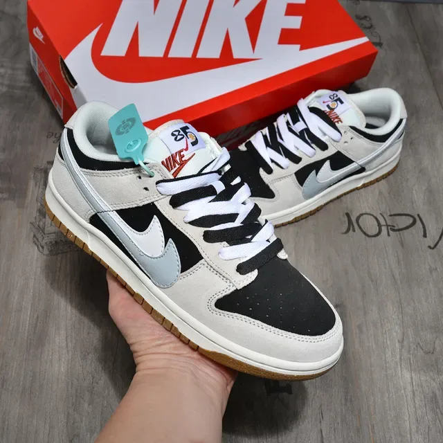 Nike Dunk Low Black White Silver Gum Lifestyle Sneakers 2